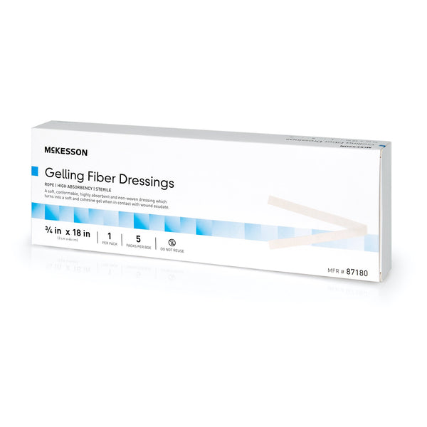 McKesson Gelling Fiber Wound Dressing 3/4 X 18 Inch Ribbon Sterile (1138626_EA) 1/EA