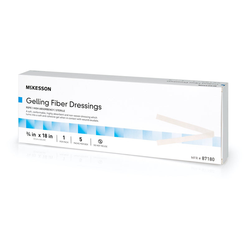 McKesson Gelling Fiber Wound Dressing 3/4 X 18 Inch Ribbon Sterile (1138626_EA) 1/EA