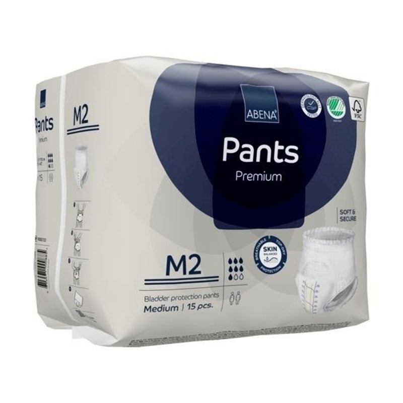 Abena® Premium Pants M2 Unisex Adult Absorbent Underwear Pull On with Tear Away Seams Medium Disposable Heavy Absorbency (1218230_PK) 15/PK