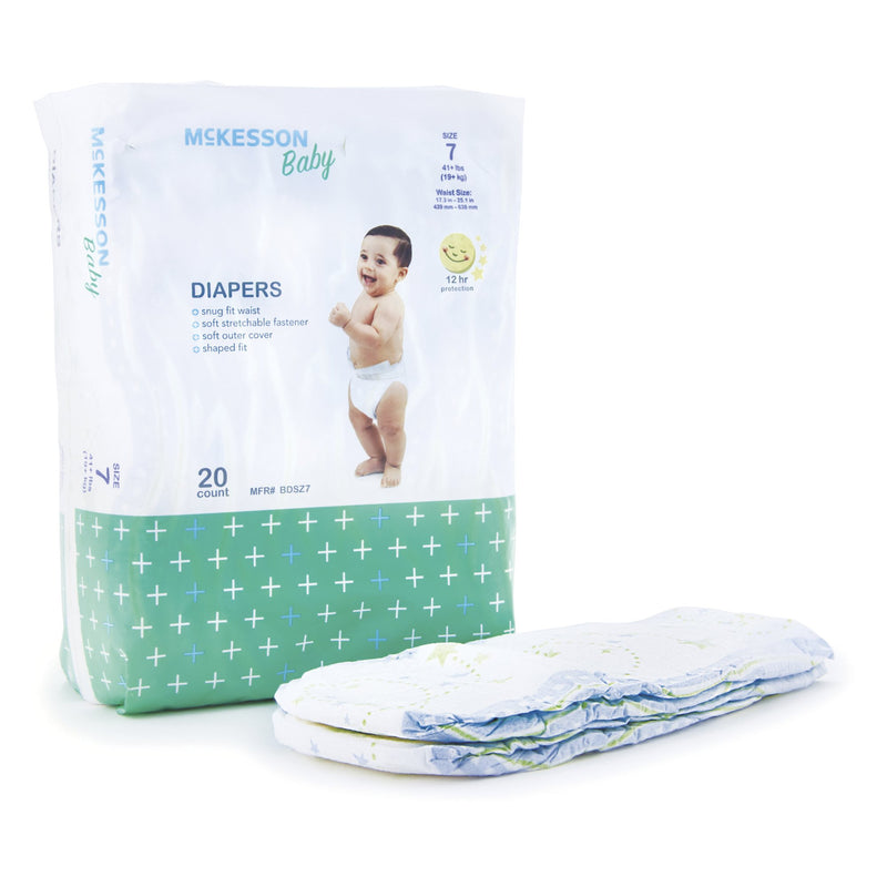 McKesson Unisex Baby Diaper Size 7 Disposable Heavy Absorbency (1144480_BG) 1/BG