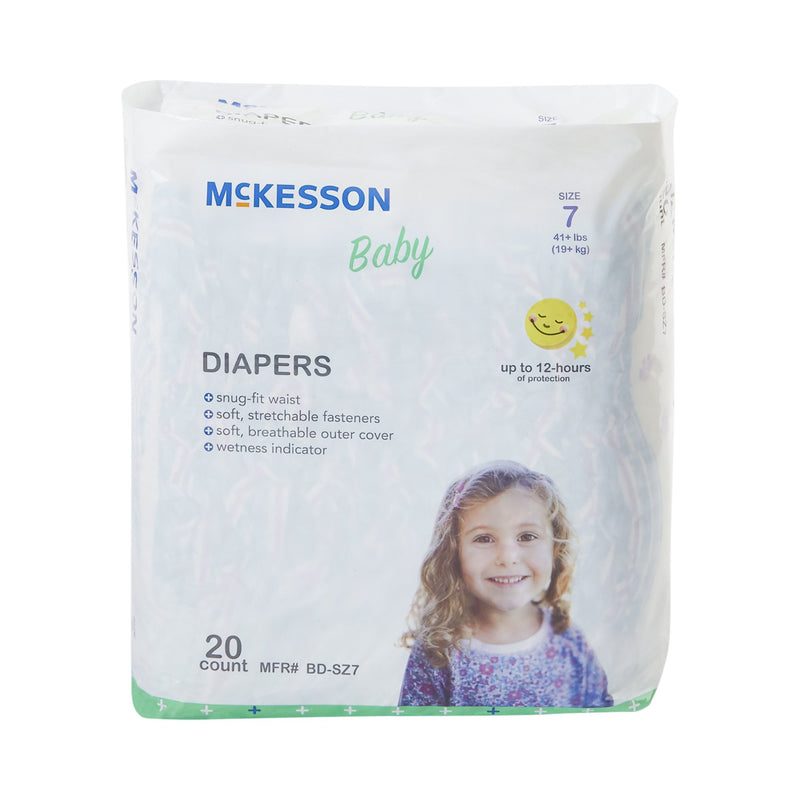 McKesson Unisex Baby Diaper Size 7 Disposable Heavy Absorbency (1144480_BG) 1/BG