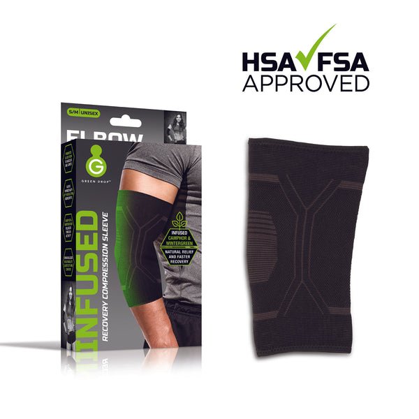 Green Drop™ Elbow Support Large / X-Large Pull-On Sleeve Left or Right Elbow 12 to 16 Inch Elbow Circumference Black (1230635_EA) 1/EA