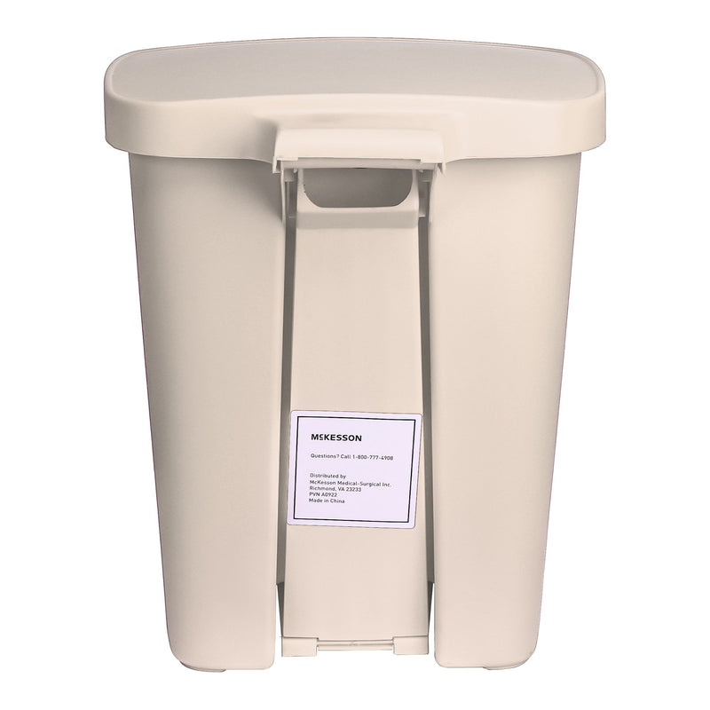 McKesson Trash Can 32 Quart / 8 gal. Beige Plastic Rectangular (1223711_EA) 1/EA