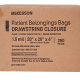McKesson Patient Belongings Bag 4 X 20 X 20 Inch Polyethylene Drawstring Closure White (447753_CS) 250/CS