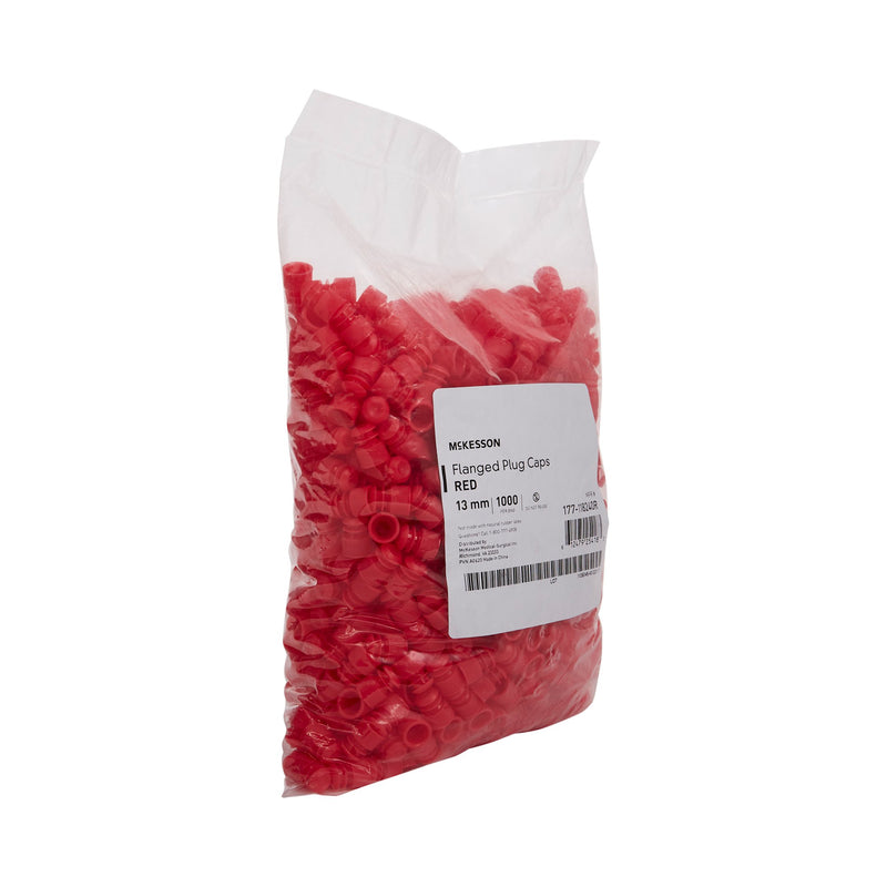 McKesson Tube Closure Polyethylene Flanged Plug Cap Red 13 mm For Use with 13 mm Blood Drawing Tubes, Glass Test Tubes, Plastic Culture Tubes NonSterile (1175283_BG) 1000/BG