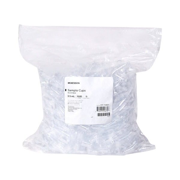 McKesson Sample Cup 0.5 mL, Clear, 13.55 X 24.50 mm, Without Caps (1183151_BG) 1000/BG