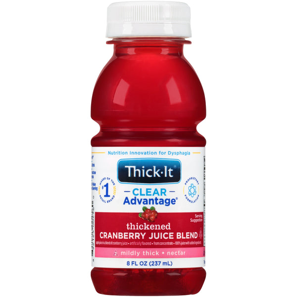 Thick-It® Clear Advantage® Thickened Beverage 8 oz. Bottle Cranberry Flavor Liquid IDDSI Level 2 Mildly Thick (803173_CS) 24/CS