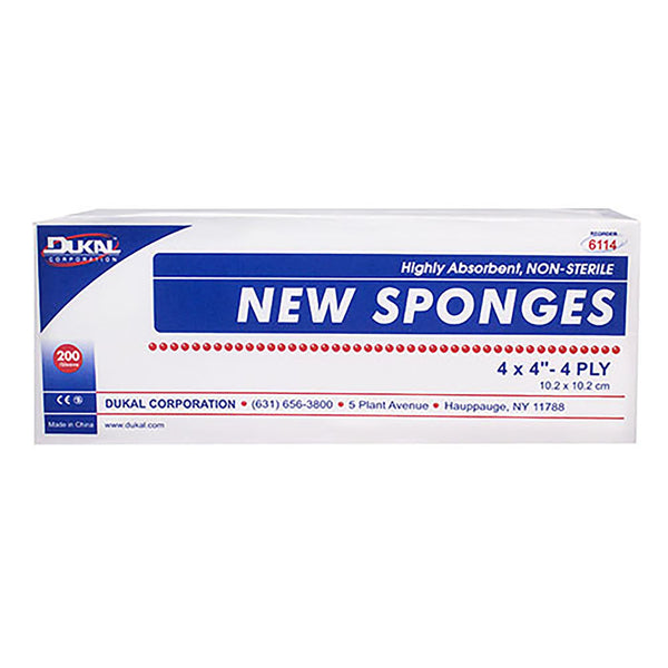 Dukal™ Nonwoven Sponge 4 X 4 Inch 4-Ply NonSterile 200 per Pack (531233_BG) 1/BG