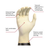 Diamond Grip™ Exam Glove Large NonSterile Latex Standard Cuff Length Textured Fingertips White Not Rated (307871_BX) 100/BX