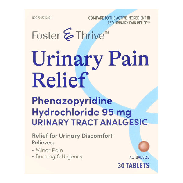 Foster & Thrive™ Urinary Pain Relief 95 mg Strength Phenazopyridine HCL Tablet 30 per Box (1244997_BX) 30/BX
