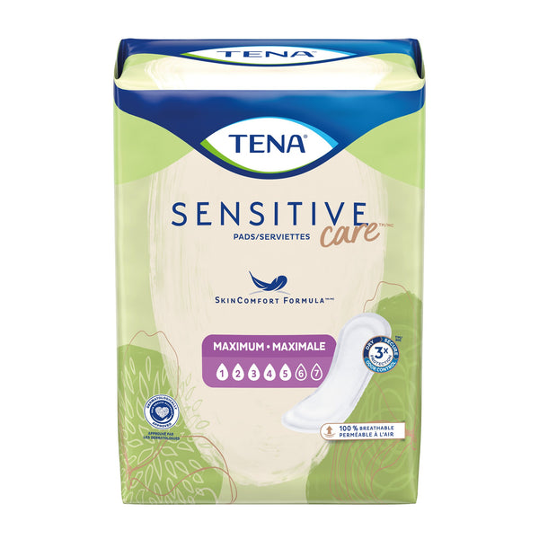 TENA® Sensitive Care Maximum Bladder Control Pad 13 Inch Length Heavy Absorbency Dry-Fast Core™ One Size Fits Most (1121152_CS) 168/CS