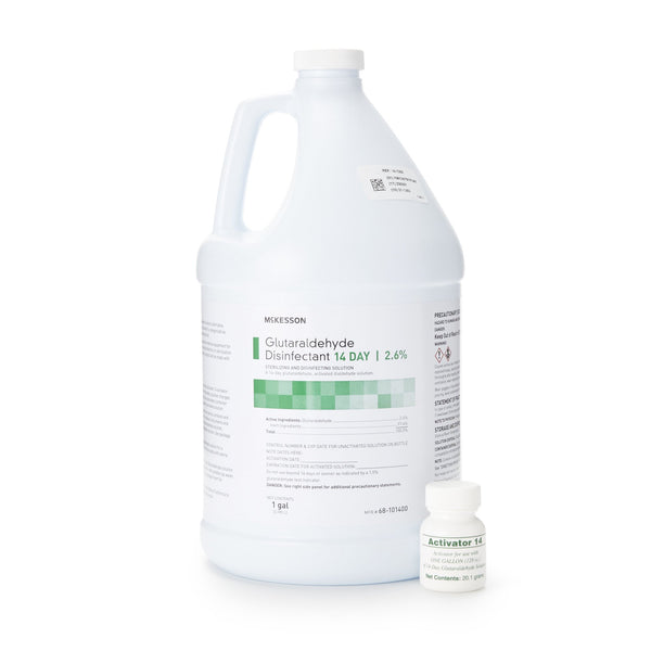 McKesson 14 Day Glutaraldehyde High-Level Disinfectant Activation Required Liquid 1 gal. Jug Reusable (512838_GL) 1/GL