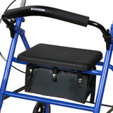 McKesson 4 Wheel Rollator Blue Adjustable Height / Folding Steel Frame (1065269_EA) 1/EA