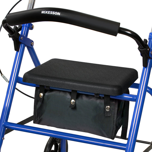McKesson 4 Wheel Rollator Blue Adjustable Height / Folding Steel Frame (1065269_EA) 1/EA