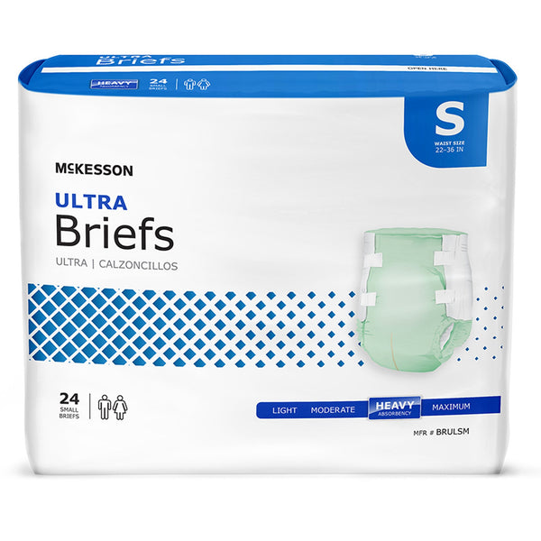 McKesson Ultra Unisex Adult Incontinence Brief Small Disposable Heavy Absorbency (884171_CS) 4/CS