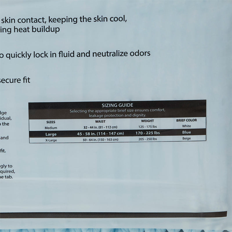 Wings™ Extra Quilted Unisex Adult Incontinence Brief Large Disposable Moderate Absorbency (849690_BG) 18/BG