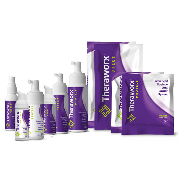 Theraworx® Protect Advanced Hygiene and Barrier System Rinse-Free Skin Cleanser with Silver Foaming 7.1 oz. Pump Bottle Lavender Scent (798262_CS) 24/CS