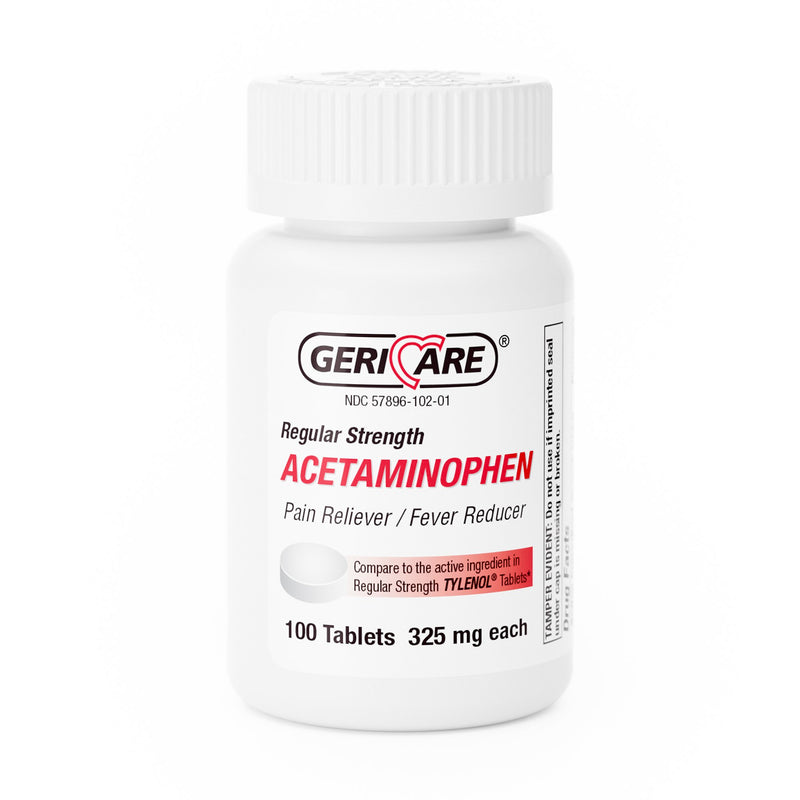 Geri-Care® Pain Relief 325 mg Strength Acetaminophen Tablet 100 per Bottle (555686_BT) 1/BT