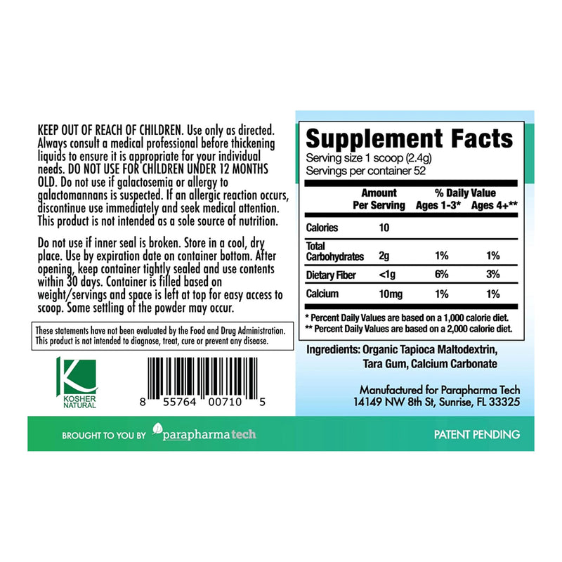 purathick™ Food and Beverage Thickener 4.4 oz. Jar Unflavored Powder IDDSI Level 1 Slightly Thick (1219261_CS) 12/CS