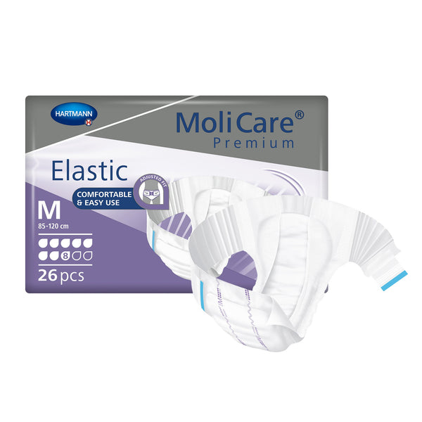 MoliCare® Premium Elastic 8D Unisex Adult Incontinence Brief Medium Disposable Heavy Absorbency (1174291_BG) 26/BG