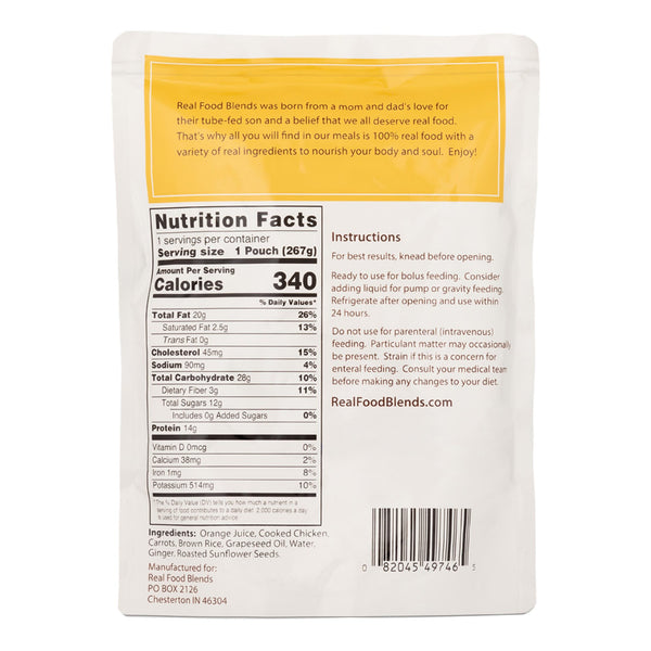 Real Food Blends® Tube Feeding Formula Chicken / Carrots / Brown Rice Flavor Liquid 9.4 oz. Pouch (979850_EA) 1/EA