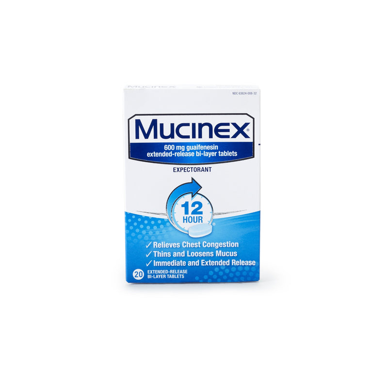 Mucinex® Cold and Cough Relief 600 mg Strength Tablet 20 per Box (852697_BX) 20/BX