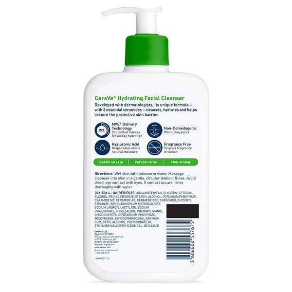 CeraVe® Hydrating Facial Cleanser Lotion 16 oz. Pump Bottle Unscented (1253460_EA) 1/EA