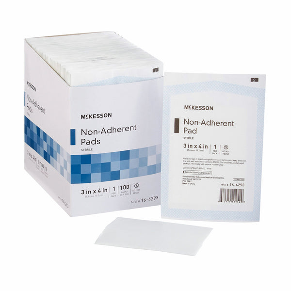 McKesson Non-Adherent Dressing 3 X 4 Inch Sterile 100 per Pack (373777_BX) 100/BX