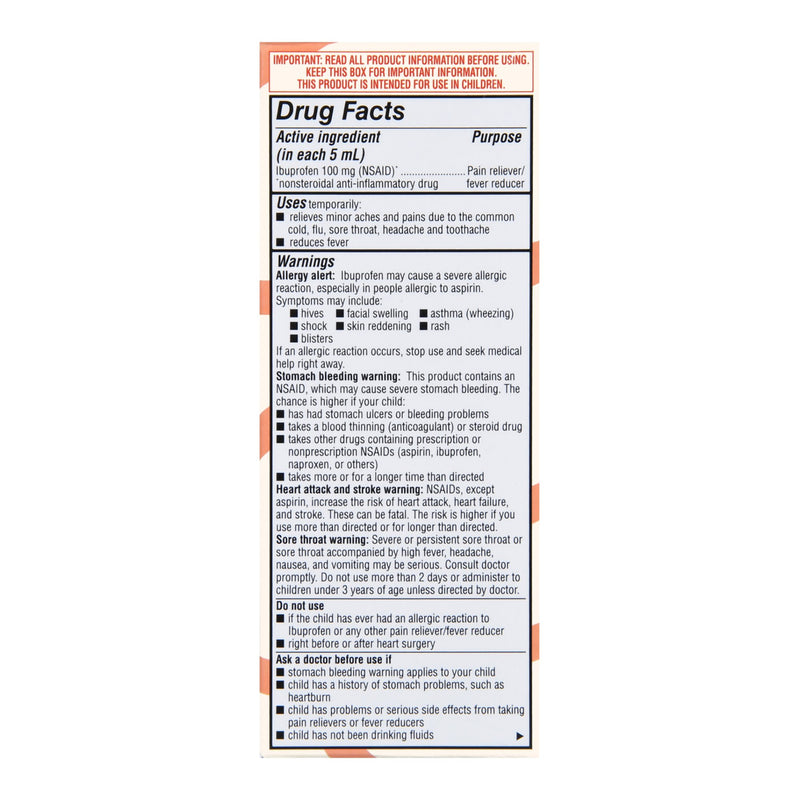 Foster & Thrive™ Children's Pain Relief 100 mg / 5 mL Strength Ibuprofen Oral Suspension 4 oz. (1238932_BT) 1/BT