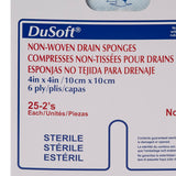 DuSoft® Drain Sponge 4 X 4 Inch 6-Ply Sterile 2 per Pack (645798_BX) 25/BX