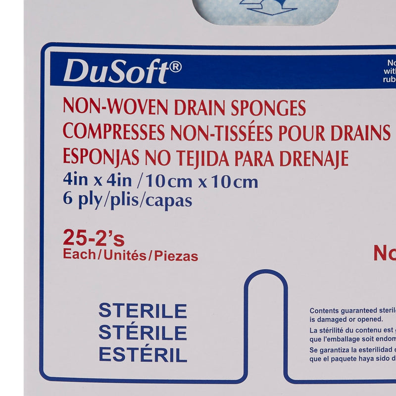 DuSoft® Drain Sponge 4 X 4 Inch 6-Ply Sterile 2 per Pack (645798_CS) 300/CS