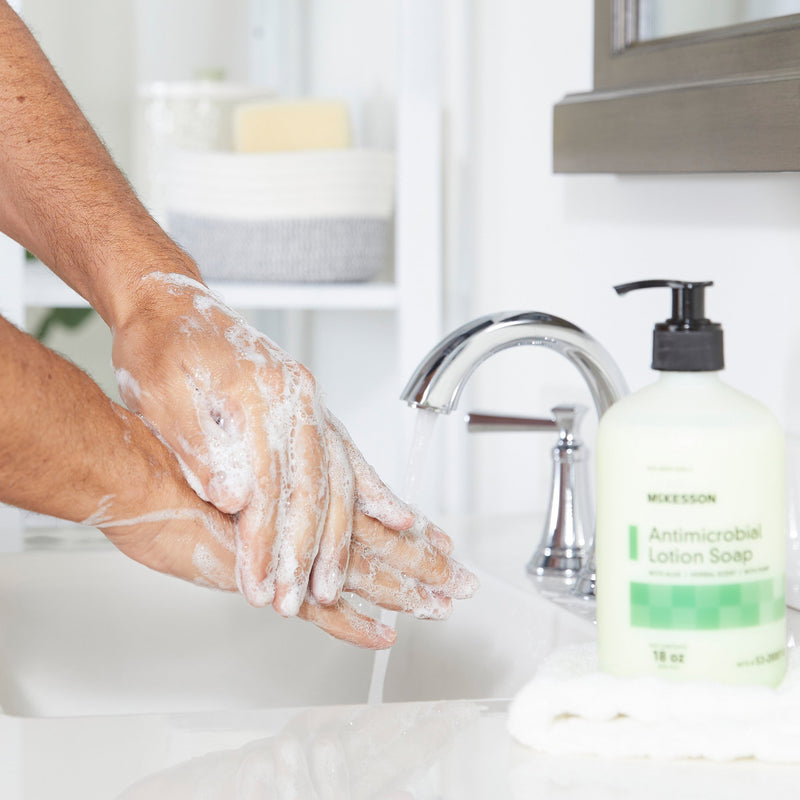 McKesson Antimicrobial Soap Lotion 18 oz. Pump Bottle Herbal Scent (937908_EA) 1/EA