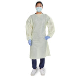 McKesson Protective Procedure Gown One Size Fits Most Yellow NonSterile AAMI Level 2 Disposable (1247993_BG) 10/BG