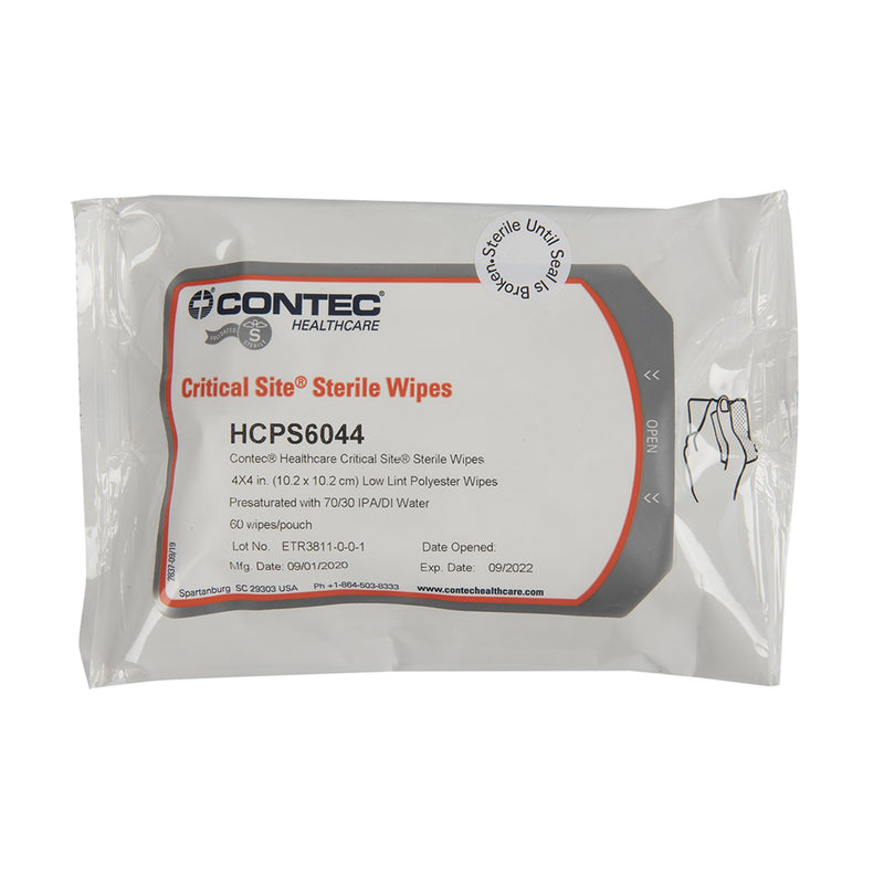 Contec® Critical Site® Surface Disinfectant Cleaner Premoistened Alcohol Based Manual Pull Wipe 60 Count Soft Pack Sterile (1169511_BG) 4/BG