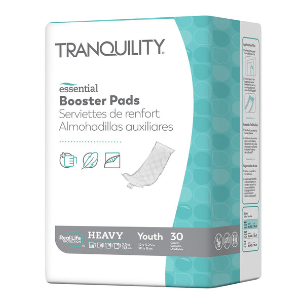 Tranquility® Essential Booster Pad 3-1/2 X 12 Inch Heavy Absorbency Super Absorbent Core One Size Fits Most (833576_BG) 30/BG