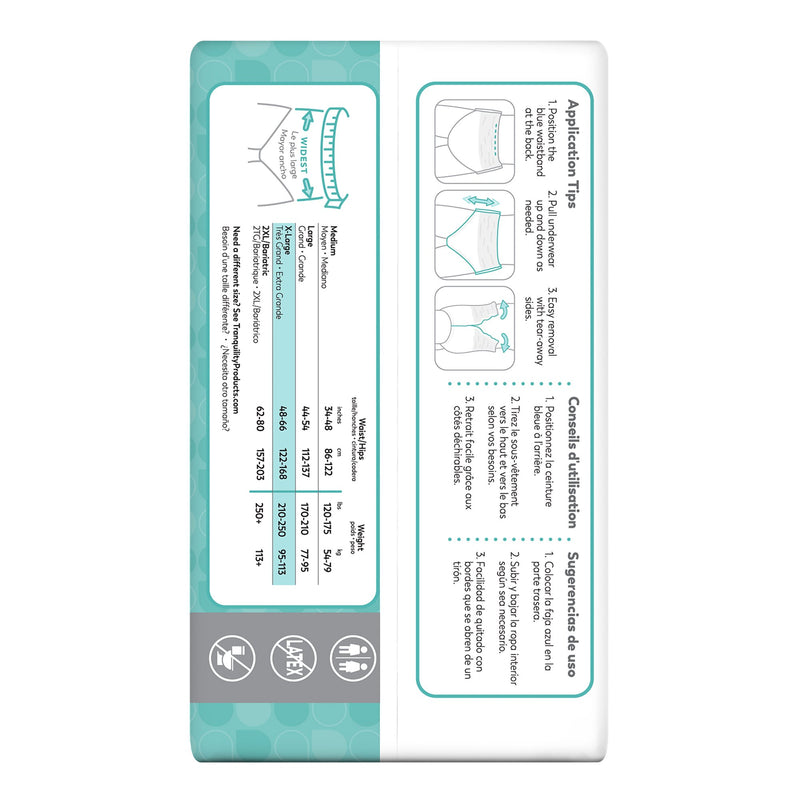 Tranquility® Essential Unisex Adult Absorbent Underwear Pull On with Tear Away Seams X-Large Disposable Heavy Absorbency (455913_BG) 14/BG