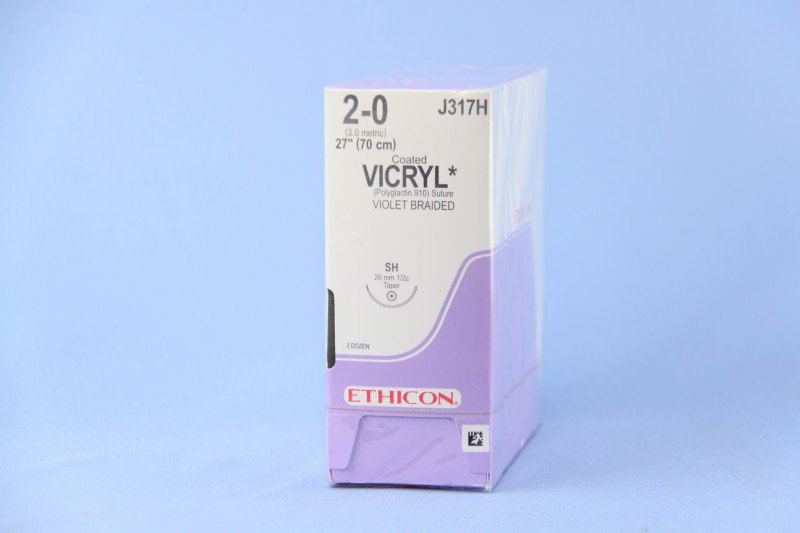 Coated Vicryl™ Absorbable Suture with Needle Polyglactin 910 SH 1/2 Circle Taper Point Needle Size 2-0 Braided (99409_DZ) 12/DZ