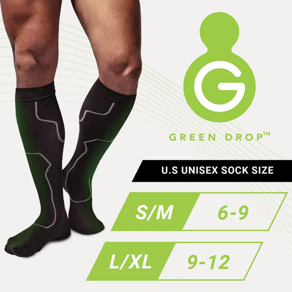 Green Drop™ Compression Socks Knee High Large / X-Large Black Closed Toe (1230637_PR) 1/PR
