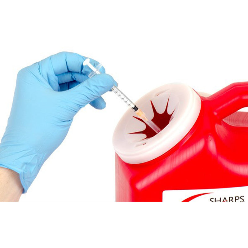 The Sharps Disposal By Mail System® PRO-TEC® Mailback Sharps Container Red Base 11 H X 6 W X 9 L Inch Vertical Entry 2 Gallon (566478_CS) 12/CS
