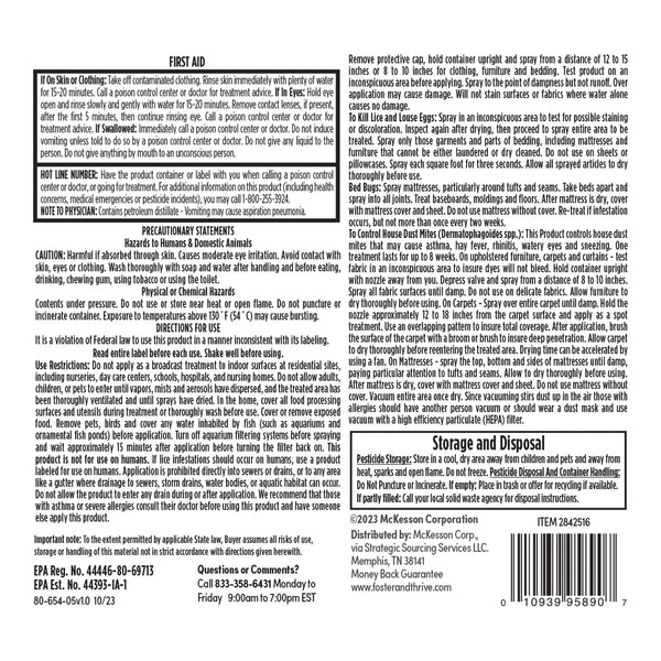 Foster & Thrive™ Lice Treatment for Durable Goods Aerosol Spray Liquid 5 oz. Can NonSterile (1238972_EA) 1/EA