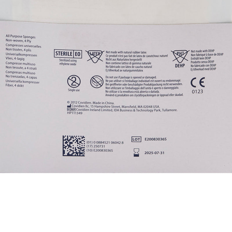 Curity™ Nonwoven Sponge 4 X 4 Inch 4-Ply Sterile 2 per Pack (401590_CS) 600/CS