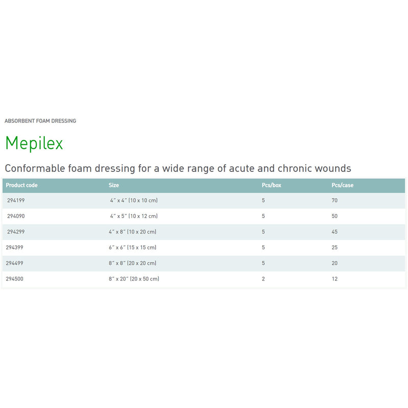 Mepilex® Foam Dressing 4 X 4 Inch Without Border Film Backing Silicone Adhesive Square Sterile (712209_CS) 70/CS