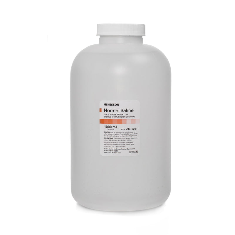 McKesson Irrigation Solution - OTC 0.9% Sodium Chloride Not for Injection Bottle 1,000 mL (1086157_EA) 1/EA