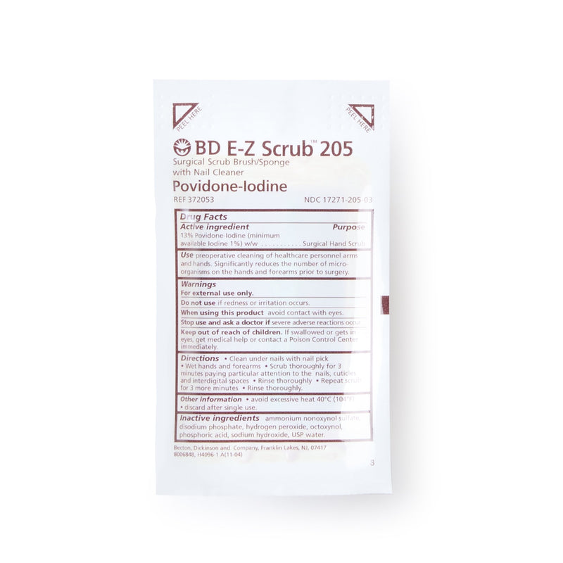 BD E-Z Scrub™ Impregnated Scrub Brush Polyethylene Bristles / Sponge Brown (227740_BX) 30/BX
