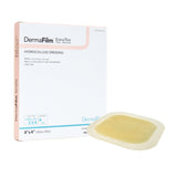 DermaFilm® Thin Hydrocolloid Dressing Film Backing 4 X 4 Inch Square Hydrocolloid / Film (727738_BX) 10/BX
