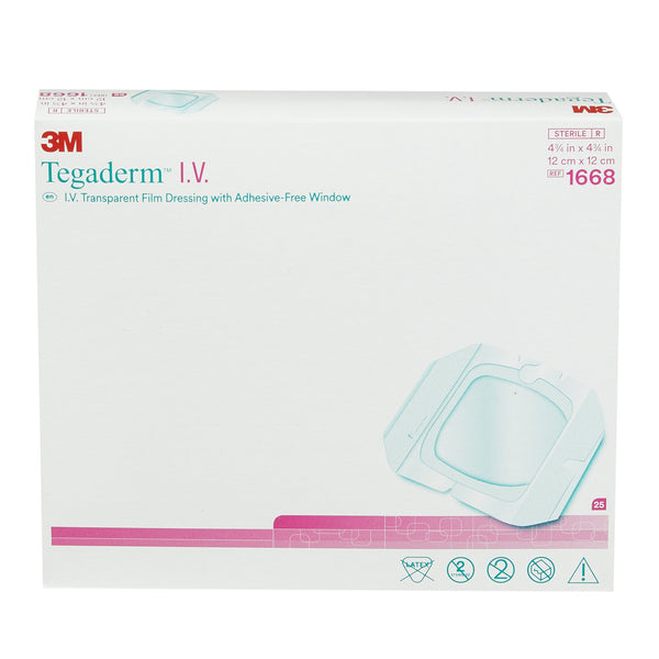 3M™ Tegaderm™ I.V. Dressing Film 4-3/4 X 4-3/4 Inch Sterile (999387_BX) 1/BX