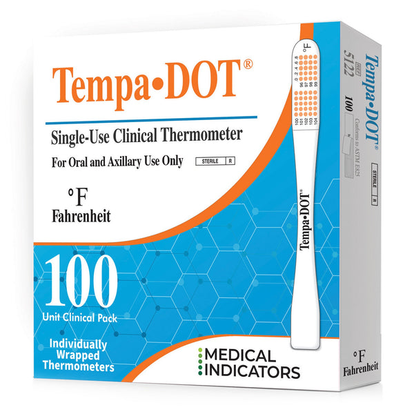Tempa·DOT™ Disposable Oral Thermometer 99 to 104 °F Color Dots Display (144485_BX) 100/BX