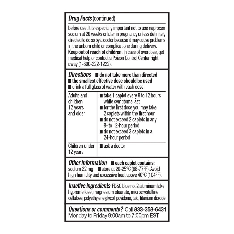 Foster & Thrive™ Pain Relief 220 mg Strength Naproxen Sodium Tablet 50 per Bottle (1238999_BT) 1/BT