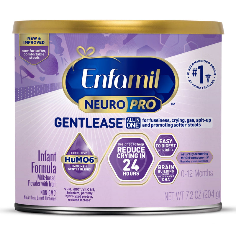 Enfamil NeuroPro™ Gentlease® Infant Formula Unflavored 7.2 oz. Can Powder Milk-Based Crying / Spitup (1241127_EA) 1/EA