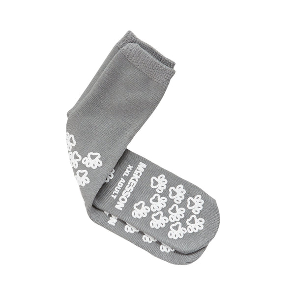 McKesson Terries™ Slipper Socks Unisex Adult 2X-Large Double Tread Single Patient Use Gray (558996_CS) 48/CS